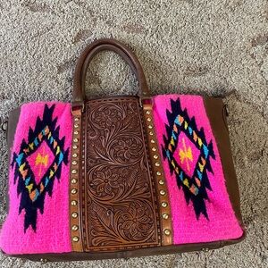 American Darling Pink and Brown Tote Bag